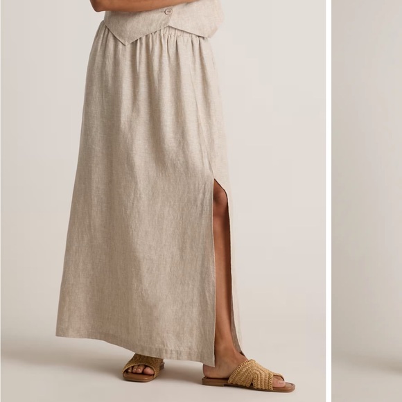 Quince Cream 100% Linen Skirt - Picture 8 of 9